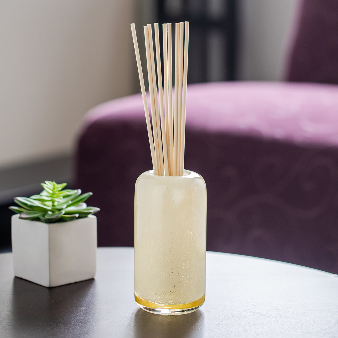 Sparoom Sea Vanilla Bean Glass Reed Diffuser with Reed Sticks - 4 units (200ml)