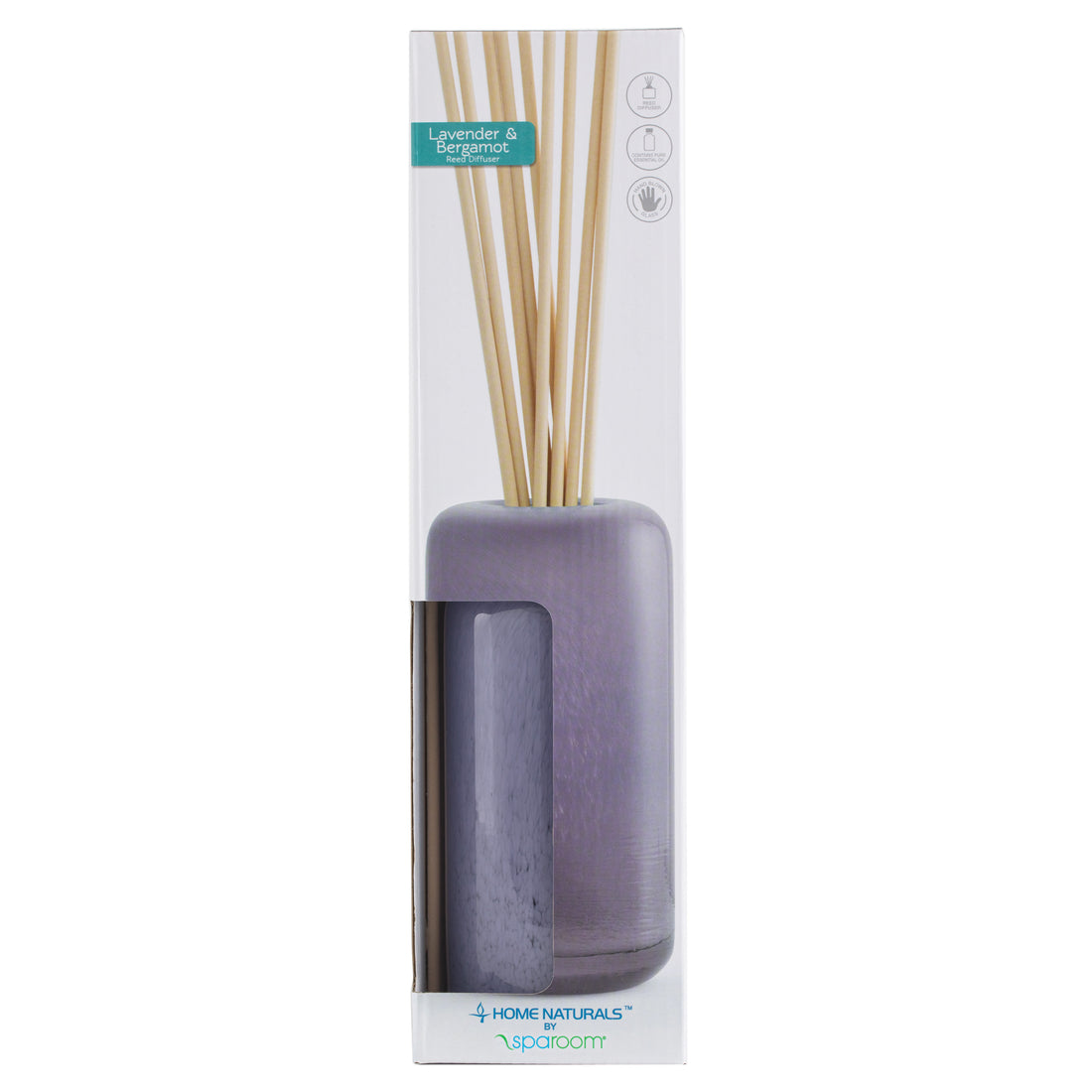 Sparoom Lavender Bergamot Glass Reed Diffuser with Reed Sticks - 4 units (200ml)