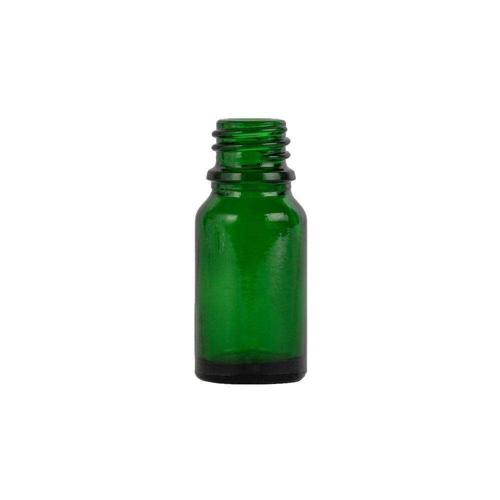 10 mL Green Boston Round Glass Bottle 18 DIN